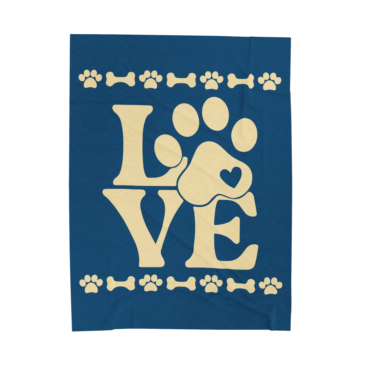 paw print dog velveteen plush blanket