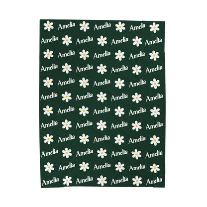 Daisy Floral Velveteen Plush Blanket