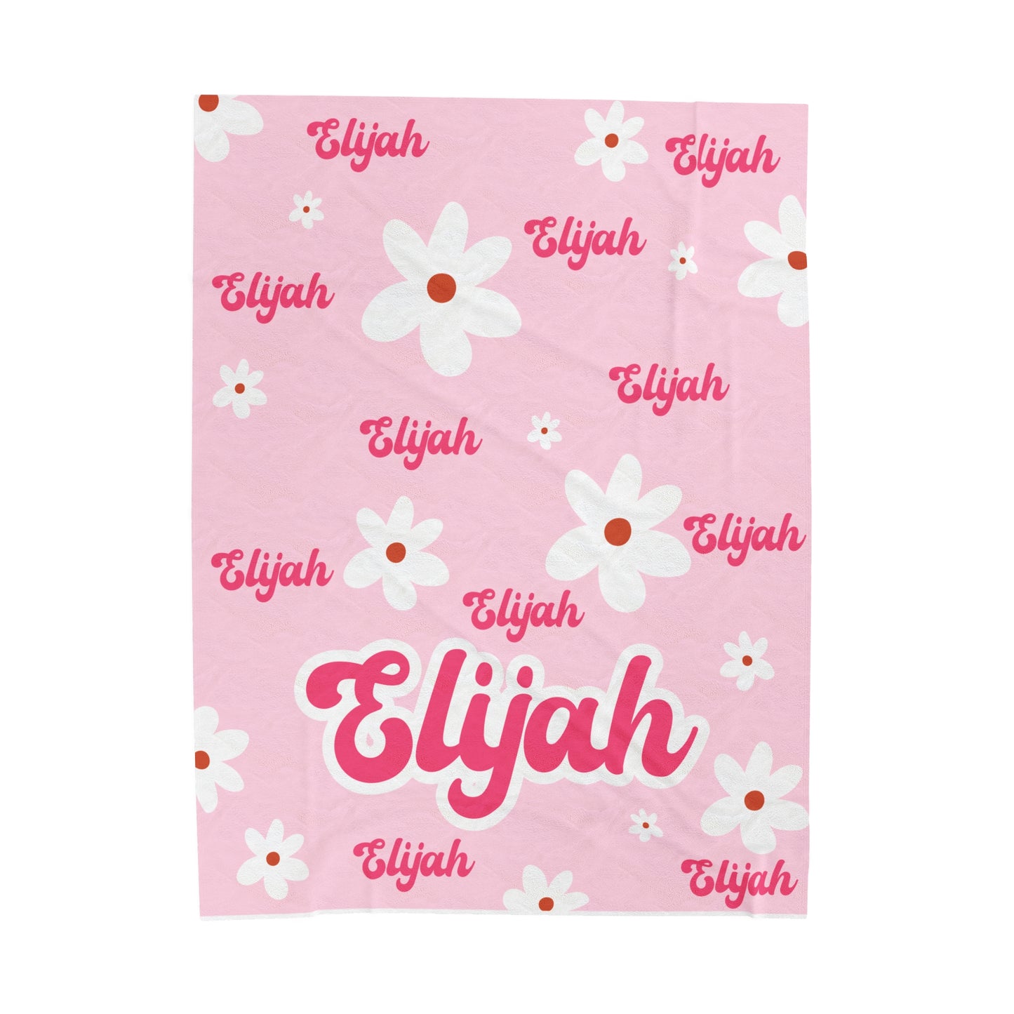 personalized cute floral in pink velveteen plush blanket