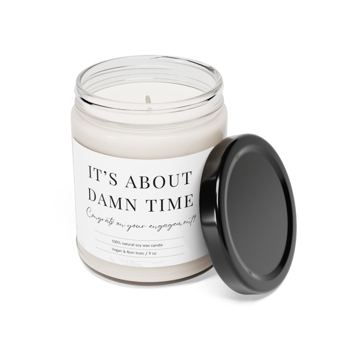 it's about damn time scented soy candle, 9oz