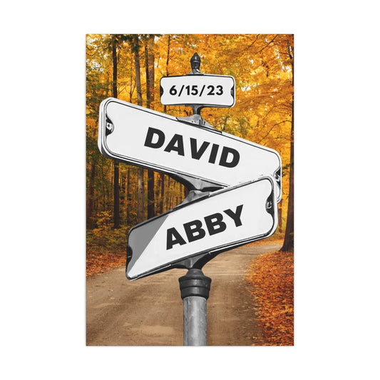 Personalized Canvas Street Sign for couples