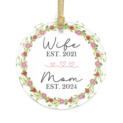 Wife + Mom With Custom Year Acrylic Ornament