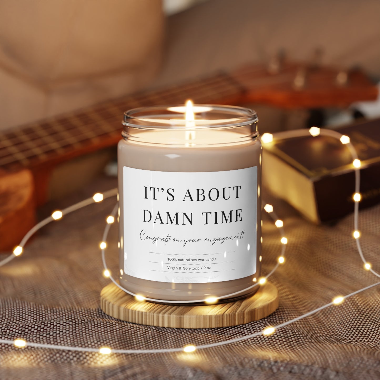 it's about damn time scented soy candle, 9oz