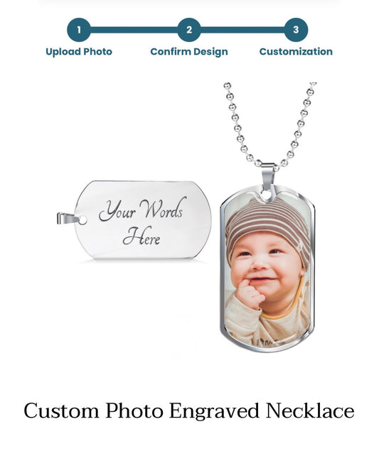 Custom Photo & Engraving Dog Tag Necklace