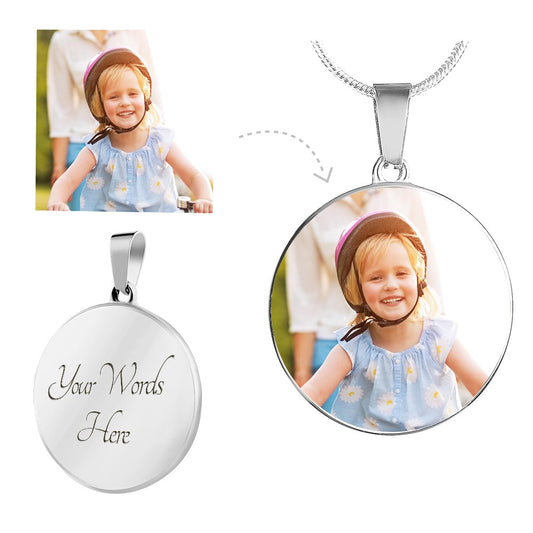 Custom Photo Necklace with Engraving